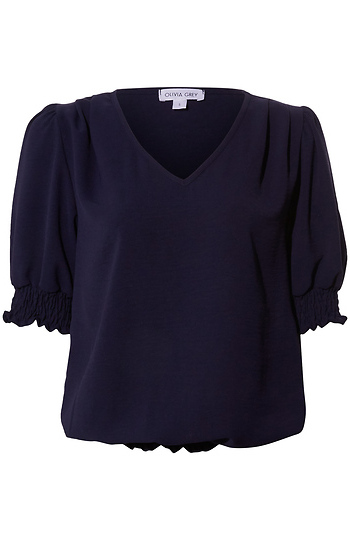 Short Sleeve Smocked Top Slide 1