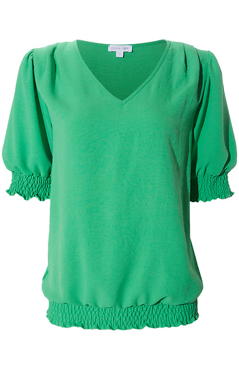 Short Sleeve Smocked Top Slide 1