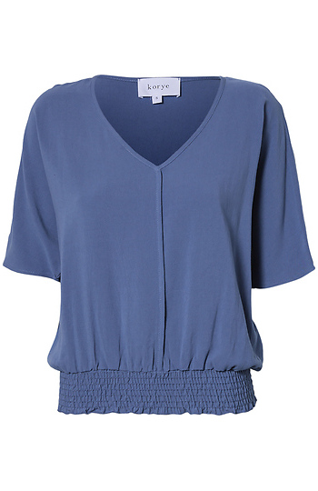 Smocked Linen Top Slide 1
