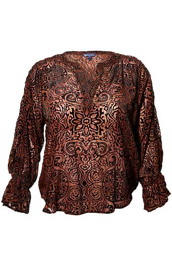 Democracy Velvet Burnout Blouse Slide 1