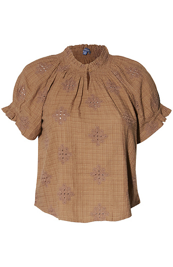 Democracy Keyhole Embroidered Top Slide 1