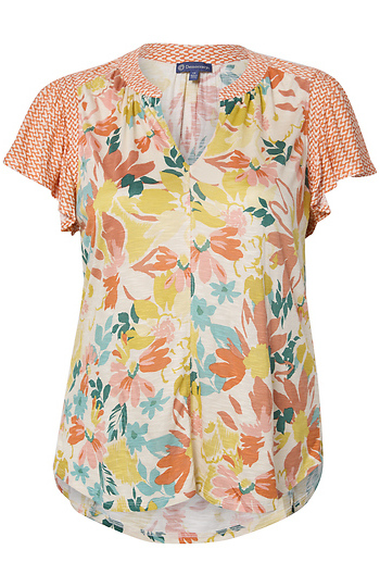 Democracy Printed Short Sleeve Top Slide 1