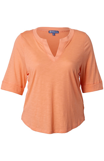 Democracy Split Neck Knit Top Slide 1