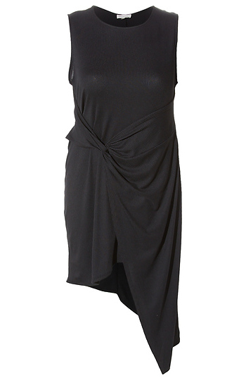 Sleeveless Twist Wrap Rib Midi Dress Slide 1
