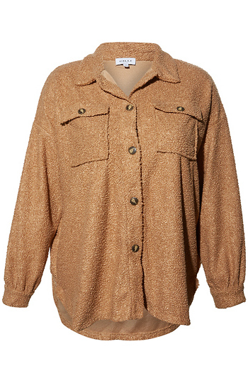 Long Sleeve Front Pocket Shacket Slide 1