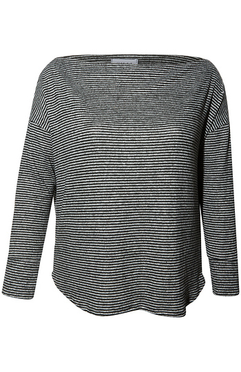 Long Sleeve Boat Neck Stripe Top Slide 1