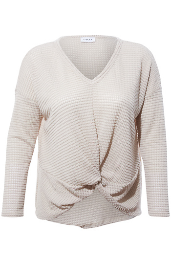 Twist Waffle Knit Top Slide 1