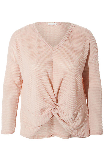Twist Waffle Knit Top Slide 1