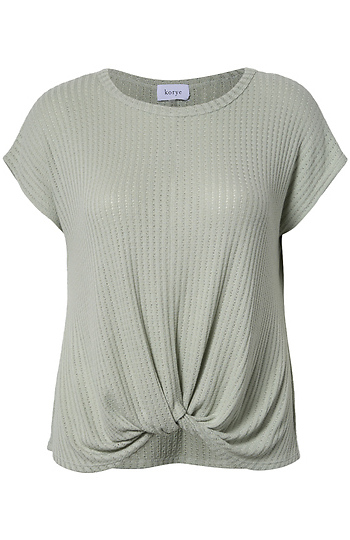 Twist Hem Textured Top Slide 1