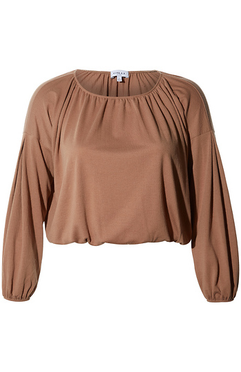 Long Sleeve Bubble Hem Top Slide 1