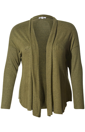 Ribbed Contrast Cardigan Slide 1