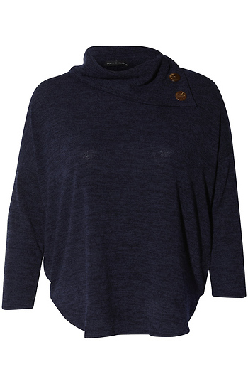 Long Sleeve Cowl Neck Top Slide 1