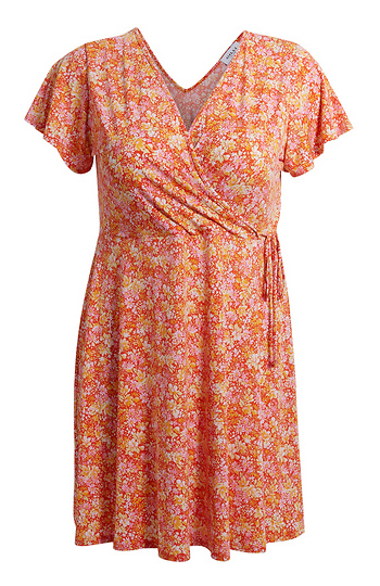 Surplice Floral Mini Dress Slide 1