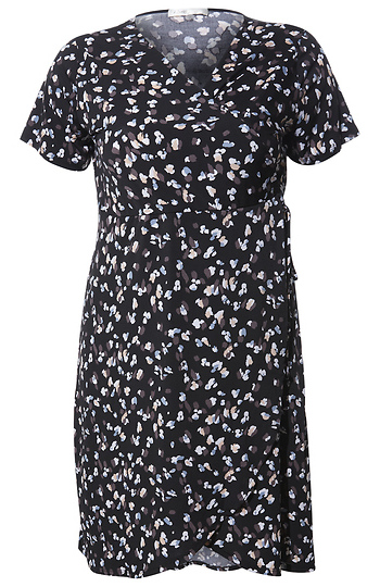 Faux Wrap Short Sleeve Dress Slide 1