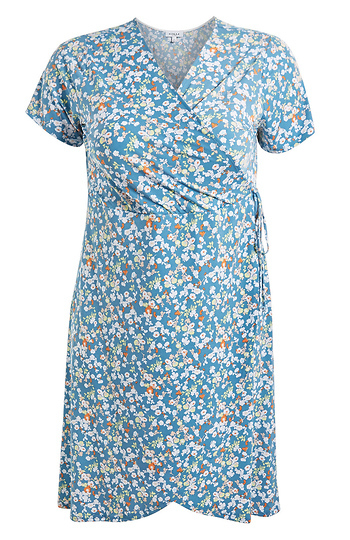 Floral Print Surplice Dress Slide 1