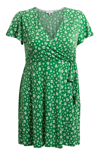 Surplice Printed Mini Dress Slide 1