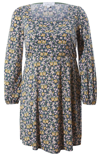 Long Sleeve Floral Mini Dress Slide 1