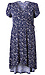 Puff Sleeve Faux Wrap Dress Thumb 1