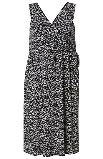 Faux Wrap Side Tie Midi Dress Slide 1