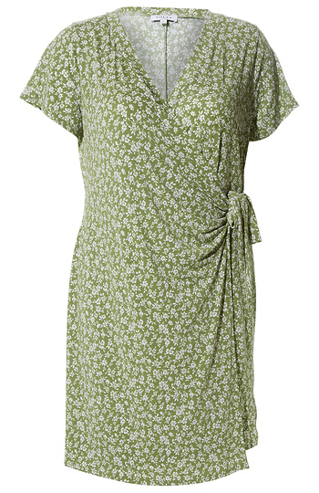 Floral Faux Wrap Dress Slide 1