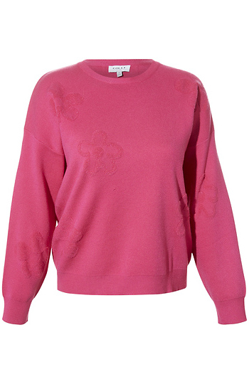 Textured Floral Sweater Slide 1