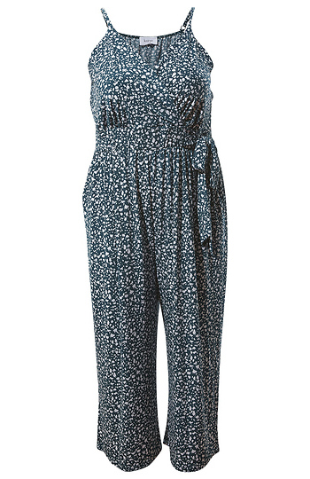Cropped Wide Leg Surplice Jumpsuit Slide 1