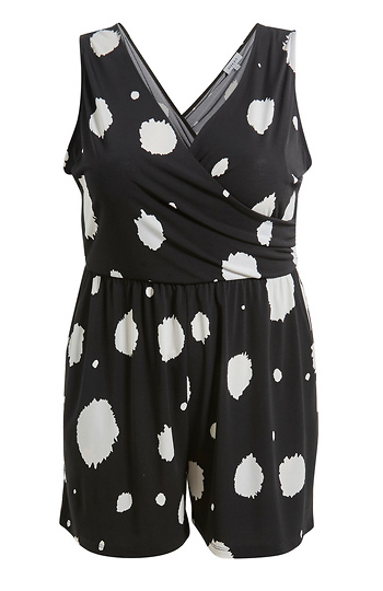 Surplice Printed Romper Slide 1