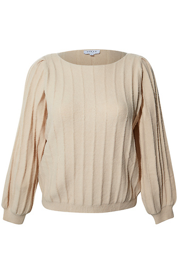 Ribbed Pointelle Knit Sweater Slide 1