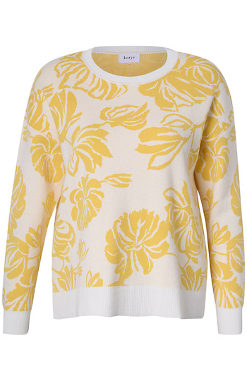 Crew Neck Floral Sweater Slide 1