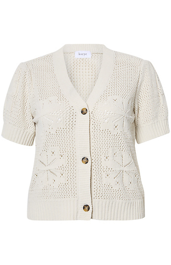 Crochet Button Front Cardigan Slide 1