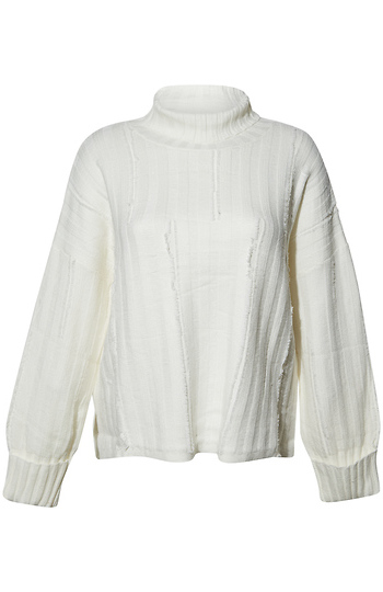 Cuffed Sleeves Turtleneck Sweater Slide 1