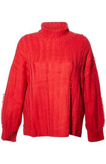 Cuffed Sleeves Turtleneck Sweater Slide 1