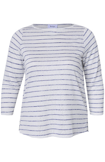 3/4 Sleeve Striped Top Slide 1