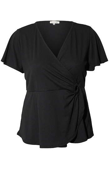 Short Sleeve Wrap Top Slide 1