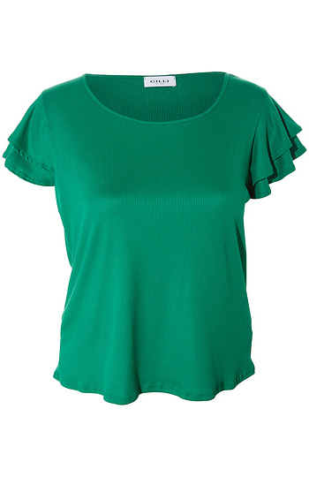 Flutter Sleeve Round Neck Top Slide 1
