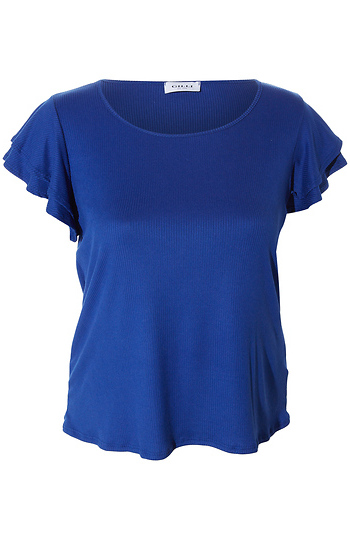 Flutter Sleeve Round Neck Top Slide 1