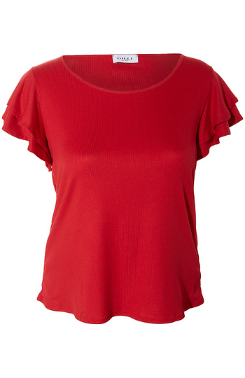 Flutter Sleeve Round Neck Top Slide 1