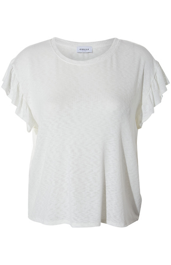 Short Ruffle Sleeve Top Slide 1
