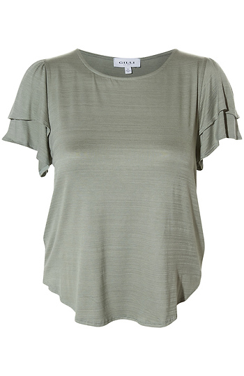 Double Ruffle Short Sleeve Top Slide 1