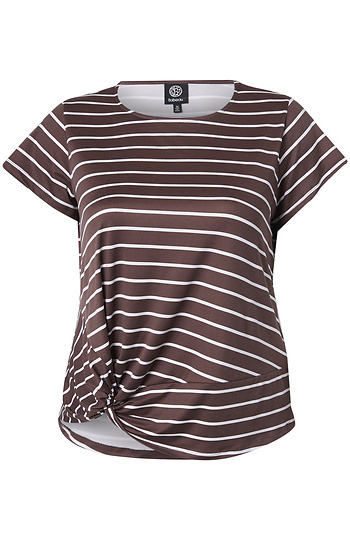 Side Knot Knit Short Sleeve Top Slide 1