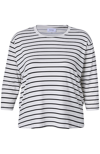 Mixed Stripe Dolman Sleeve Top Slide 1