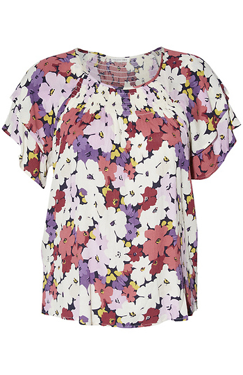 Tiered Ruffle Sleeve Top Slide 1