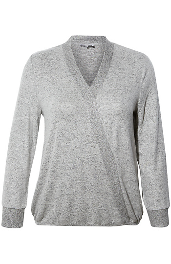 Surplice Long Sleeve Top Slide 1
