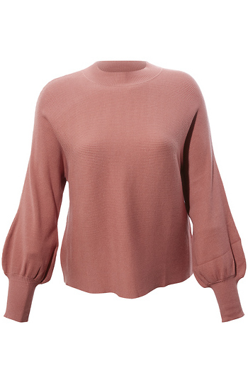 Ribbed Mock Neck Sweater Slide 1