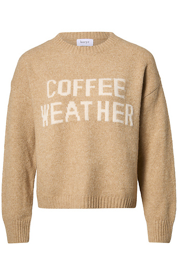 Coffee Weather Verbiage Print Sweater Slide 1