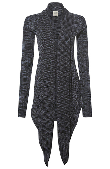 Scarf Rib Knit Cardigan Slide 1
