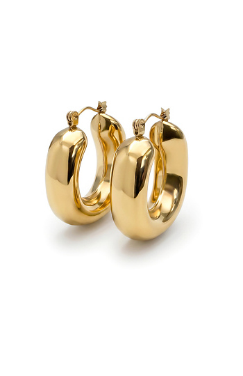 Gold Sculpted Hoops Slide 1