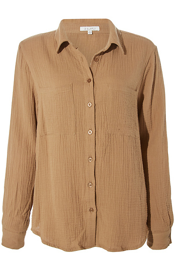 Button Up Gauze Top Slide 1