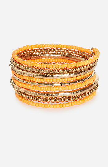 DAILYLOOK Bright Beaded Coil Bracelet Slide 1