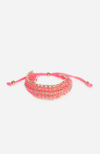 Neon Threaded Chain Bracelet Slide 1